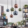 Koyoto lampa wisząca, kula świetlna, lampa wisząca niebeieski, zielony, miedziany, 6-punktowe