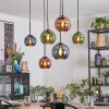 Koyoto lampa wisząca, kula świetlna, lampa wisząca niebeieski, zielony, miedziany, 6-punktowe