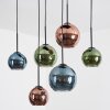 Koyoto lampa wisząca, kula świetlna, lampa wisząca niebeieski, zielony, miedziany, 6-punktowe