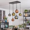 Koyoto lampa wisząca, kula świetlna, lampa wisząca niebeieski, zielony, miedziany, 6-punktowe