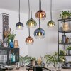 Koyoto lampa wisząca, kula świetlna, lampa wisząca niebeieski, zielony, przezroczysty, miedziany, 6-punktowe