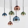 Koyoto lampa wisząca, kula świetlna, lampa wisząca niebeieski, zielony, przezroczysty, miedziany, 6-punktowe