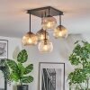 Ripoll lampa sufitowa, kula świetlna bursztynowy, przezroczysty, przydymiony, 5-punktowe