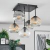 Ripoll lampa sufitowa, kula świetlna bursztynowy, przezroczysty, przydymiony, 5-punktowe