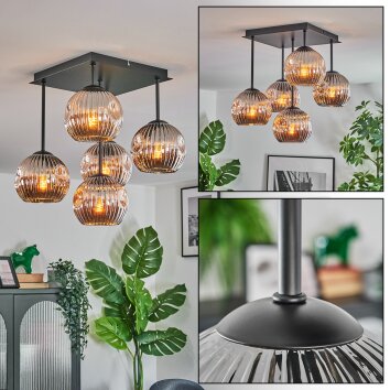 Ripoll Lampa sufitowa, Kula świetlna Chrom, Przydymiony, 5-punktowe