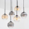 Koyoto lampa wisząca, kula świetlna, lampa wisząca bursztynowy, przezroczysty, przydymiony, 6-punktowe