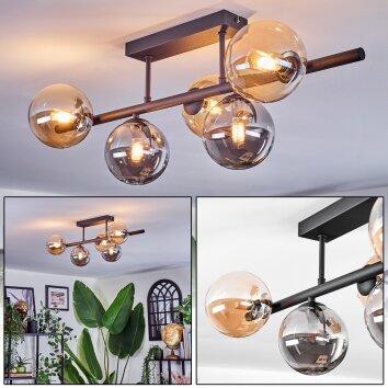 Chehalis lampa sufitowa, kula świetlna bursztynowy, przydymiony, 5-punktowe