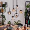 Gastor lampa wisząca, kula świetlna, lampa wisząca bursztynowy, chrom, przezroczysty, przydymiony, 6-punktowe