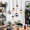 Gastor lampa wisząca, kula świetlna, lampa wisząca bursztynowy, chrom, przezroczysty, przydymiony, 6-punktowe