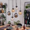 Gastor lampa wisząca, kula świetlna, lampa wisząca bursztynowy, chrom, przezroczysty, przydymiony, 6-punktowe