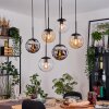Gastor lampa wisząca, kula świetlna, lampa wisząca bursztynowy, chrom, przezroczysty, przydymiony, 6-punktowe