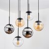 Gastor lampa wisząca, kula świetlna, lampa wisząca bursztynowy, chrom, przezroczysty, przydymiony, 6-punktowe