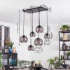 Koyoto lampa wisząca, kula świetlna, lampa wisząca przydymiony, 6-punktowe