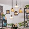 Koyoto lampa wisząca, kula świetlna, lampa wisząca bursztynowy, przezroczysty, przydymiony, 6-punktowe
