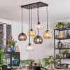 Koyoto lampa wisząca, kula świetlna, lampa wisząca bursztynowy, przezroczysty, przydymiony, 6-punktowe