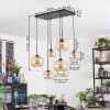 Koyoto lampa wisząca, kula świetlna, lampa wisząca bursztynowy, 6-punktowe