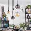 Koyoto lampa wisząca, kula świetlna, lampa wisząca bursztynowy, przezroczysty, przydymiony, 6-punktowe