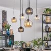 Koyoto lampa wisząca, kula świetlna, lampa wisząca bursztynowy, przezroczysty, przydymiony, 6-punktowe