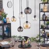 Koyoto lampa wisząca, kula świetlna, lampa wisząca bursztynowy, przezroczysty, przydymiony, 6-punktowe