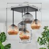 Ripoll Lampa sufitowa, Kula świetlna W kolorze bursztynu, Przydymiony, 5-punktowe