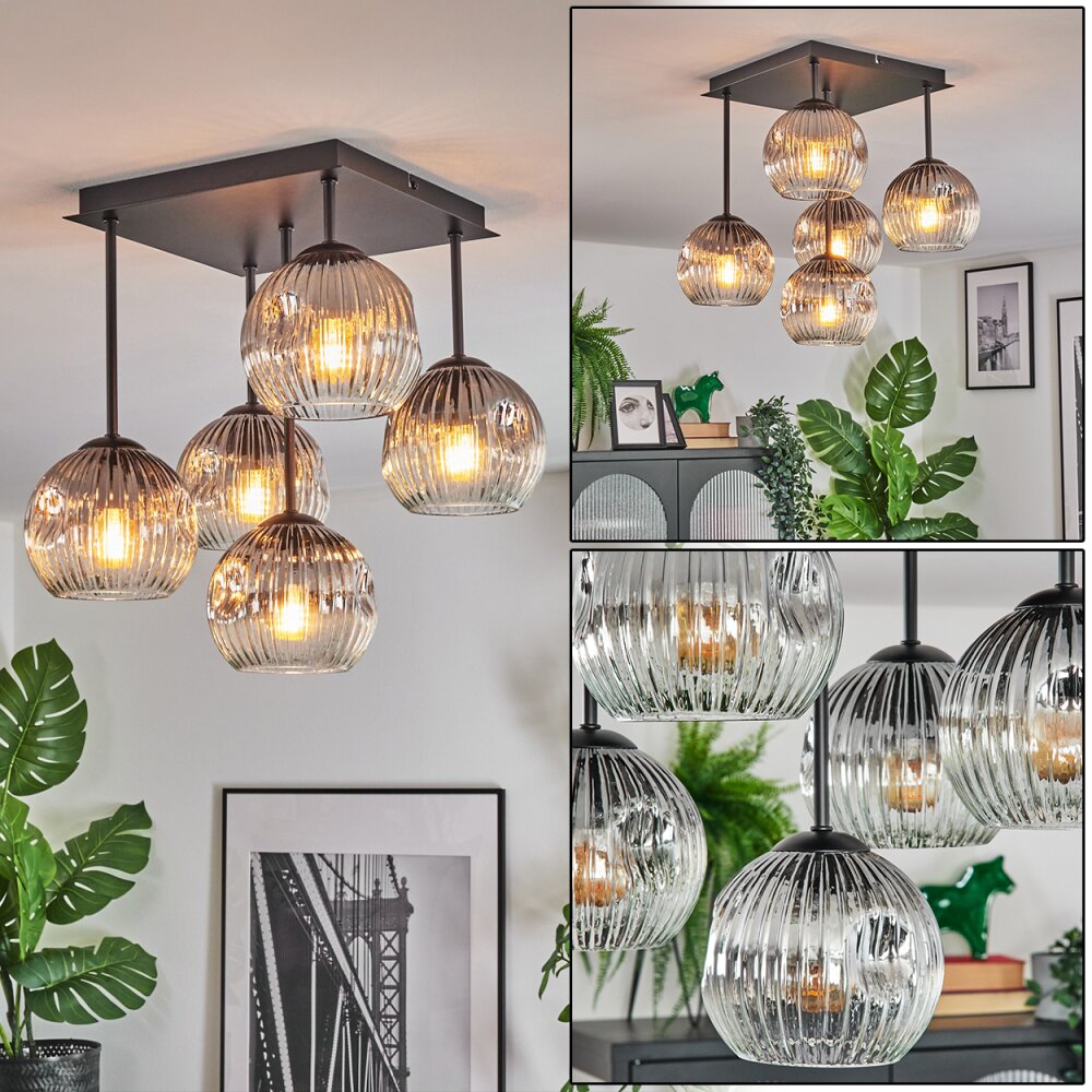 Ripoll Lampa sufitowa, Kula świetlna Przezroczysty, Przydymiony, 5-punktowe main product photo