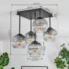 Ripoll Lampa sufitowa, Kula świetlna Przezroczysty, Przydymiony, 5-punktowe