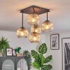 Ripoll Lampa sufitowa, Kula świetlna W kolorze bursztynu, Przezroczysty, 5-punktowe