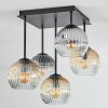 Ripoll lampa sufitowa, kula świetlna bursztynowy, przezroczysty, przydymiony, 5-punktowe