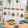Koyoto lampa wisząca, kula świetlna, lampa wisząca kolory naturalne, czarny, 5-punktowe