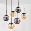 Gastor Lampa wisząca, Kula świetlna, Lampa wisząca W kolorze bursztynu, Przydymiony, 6-punktowe