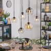 Ripoll lampa wisząca, kula świetlna, lampa wisząca bursztynowy, przezroczysty, przydymiony, 6-punktowe