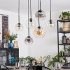 Ripoll lampa wisząca, kula świetlna, lampa wisząca bursztynowy, przezroczysty, przydymiony, 6-punktowe