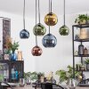 Koyoto lampa wisząca, kula świetlna, lampa wisząca niebeieski, złoty, zielony, miedziany, 6-punktowe