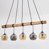 Ripoll lampa wisząca, kula świetlna, lampa wisząca kolory naturalne, czarny, 5-punktowe