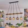 Ripoll lampa wisząca, kula świetlna, lampa wisząca kolory naturalne, czarny, 5-punktowe