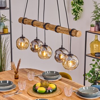 Ripoll Lampa wisząca, Kula świetlna, Lampa wisząca Ecru, Czarny, 5-punktowe Ripoll Lampa wisząca, Kula świetlna, Lampa wisząca Ecru, Czarny, 5-punktowe
