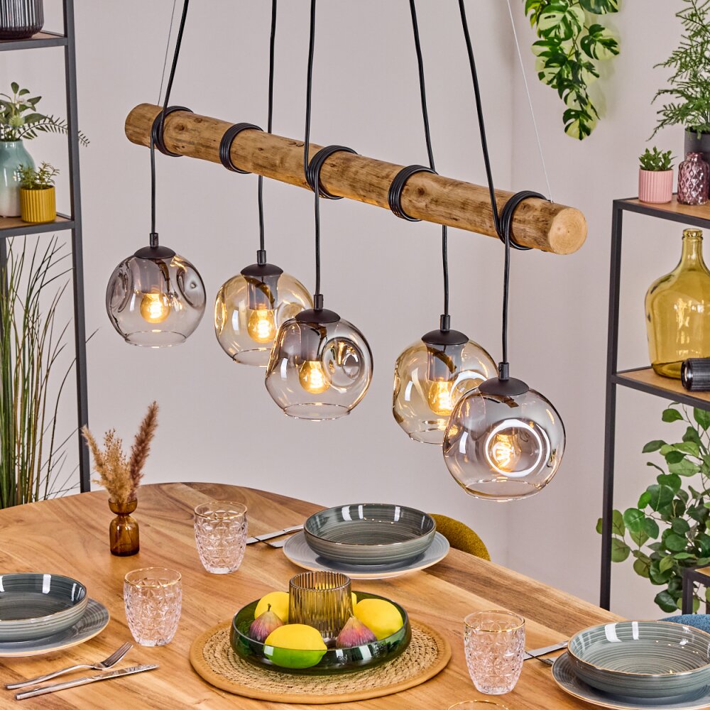 Ripoll Lampa wisząca, Kula świetlna, Lampa wisząca Ecru, Czarny, 5-punktowe main product photo
