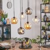 Ripoll lampa wisząca, kula świetlna, lampa wisząca bursztynowy, przezroczysty, przydymiony, 6-punktowe