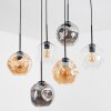 Ripoll lampa wisząca, kula świetlna, lampa wisząca bursztynowy, przezroczysty, przydymiony, 6-punktowe