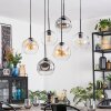 Ripoll Lampa wisząca, Kula świetlna, Lampa wisząca W kolorze bursztynu, Przezroczysty, Przydymiony, 6-punktowe