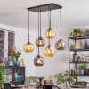 Ripoll lampa wisząca, kula świetlna, lampa wisząca bursztynowy, przydymiony, 6-punktowe