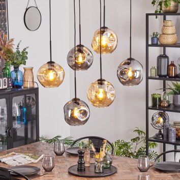 Ripoll lampa wisząca, kula świetlna, lampa wisząca bursztynowy, przydymiony, 6-punktowe