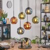 Ripoll lampa wisząca, kula świetlna, lampa wisząca niebeieski, zielony, miedziany, 6-punktowe