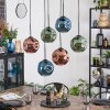 Ripoll Lampa wisząca, Kula świetlna, Lampa wisząca Niebeieski, Zielony, W kolorze miedzi, 6-punktowe
