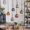 Koyoto Lampa wisząca, Kula świetlna, Lampa wisząca Niebeieski, Chrom, Złoty, Zielony, W kolorze miedzi, Przydymiony, 6-punktowe