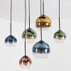 Koyoto Lampa wisząca, Kula świetlna, Lampa wisząca Niebeieski, Złoty, Zielony, Przezroczysty, W kolorze miedzi, 6-punktowe