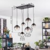 Koyoto lampa wisząca, kula świetlna, lampa wisząca przezroczysty, przydymiony, 6-punktowe