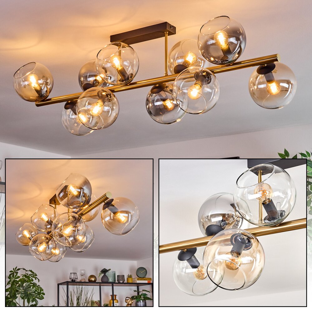 Koyoto Lampa sufitowa, Kula świetlna Złoty, Czarny, 10-punktowe main product photo