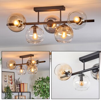 Koyoto lampa sufitowa, kula świetlna czarny, 5-punktowe