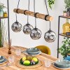 Koyoto lampa wisząca, kula świetlna, lampa wisząca kolory naturalne, czarny, 4-punktowe